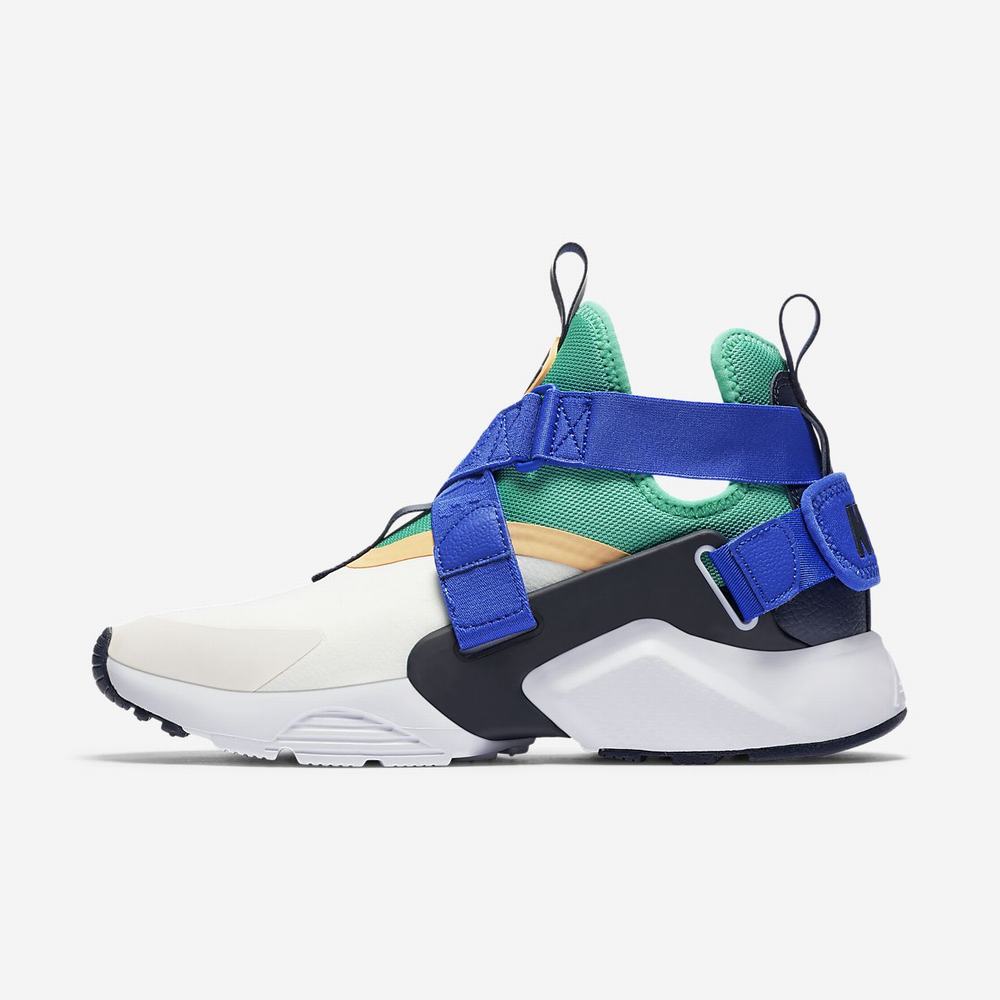 Sneakers Nike Air Huarache City Blanche 0735-486 Sail/Light Racer Blue/Tangerine Tint/Light Menta Femme | VGO-00846375